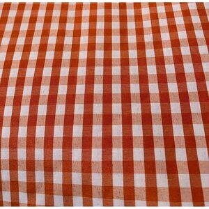 Orange & White Gingham Cotton Fabric 57" wide 1/2 yard Sewing Quilting Craft Pro